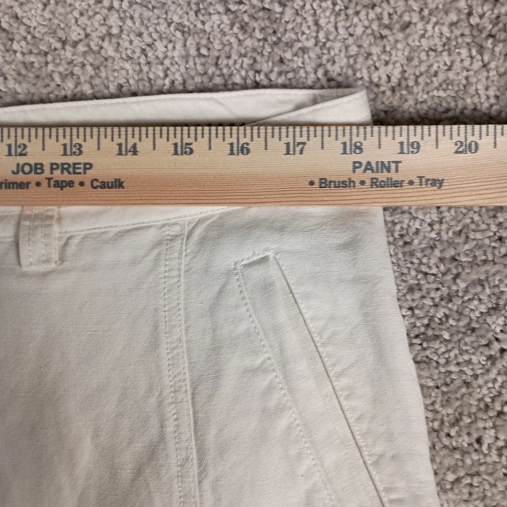 Cubavera Mens White Linen Rayon Blend Cargo Shorts Size 36 Excellent Condition